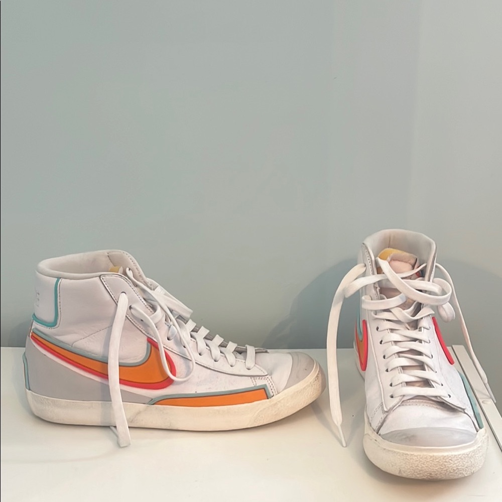 Nike High-Top Sneakers with Multicolor Swoosh